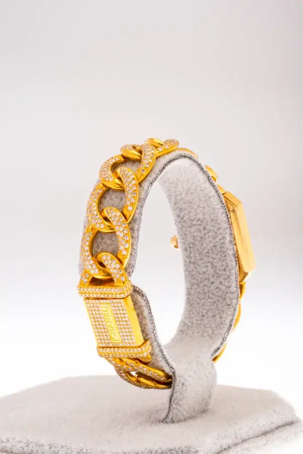 Chanel Premiere 18k Gold and 3.9 ct Diamond Pave Watch