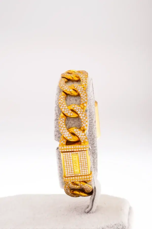 Chanel Premiere 18k Gold and 3.9 ct Diamond Pave Watch