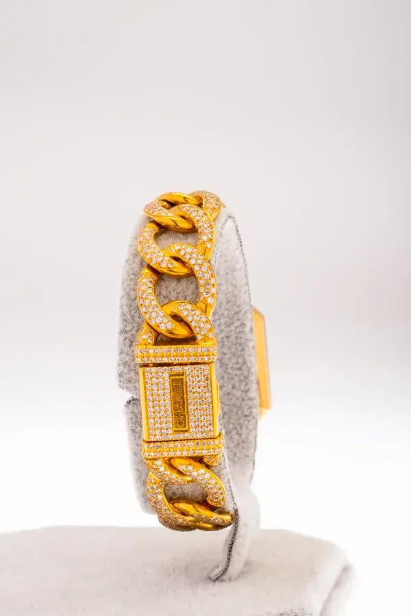 Chanel Premiere 18k Gold and 3.9 ct Diamond Pave Watch