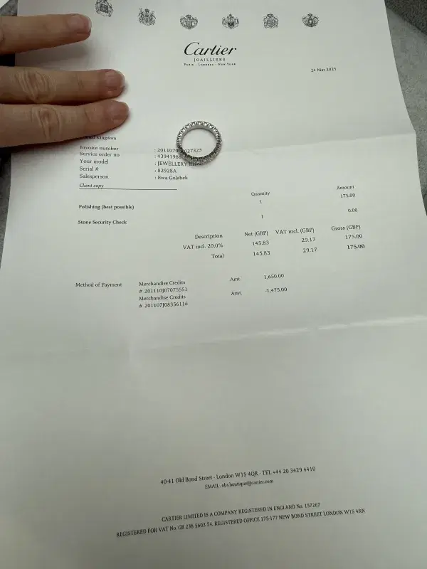 Cartier Destinèe Eternity Ring 3.44 ct Diamonds and Platinum