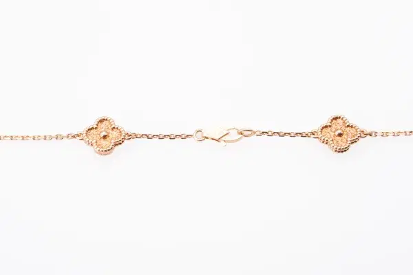 Van Cleef & Arpels Sweet Alhambra Long Necklace, 16 Motifs 18k Rose Gold
