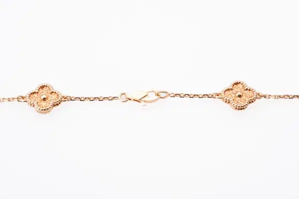 Van Cleef & Arpels Sweet Alhambra Long Necklace, 16 Motifs 18k Rose Gold