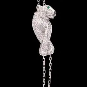 Cartier ‘Panthere’ Diamond Sapphire 18k White Gold Bracelet